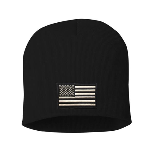 Thin Silver Line Embroidered Knit Cap