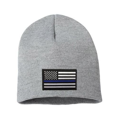 Thin Blue Line Knit Beanie 8 Inch