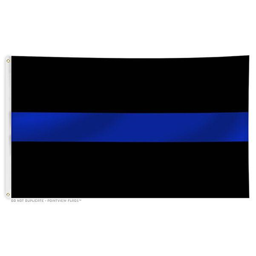 Thin Blue Line Flag With Grommets, 3 X 5 Ft