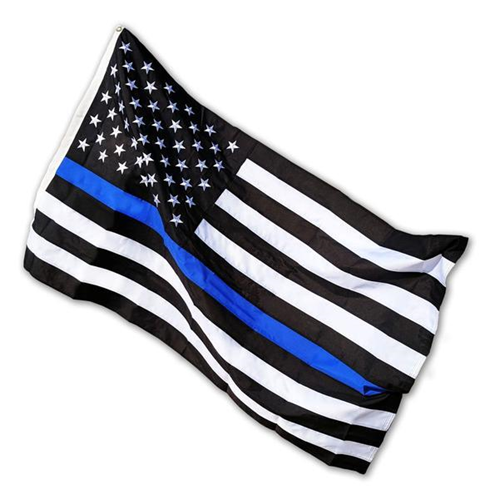 Durasleek Thin Blue Line American Flag, Sewn & Embroidered