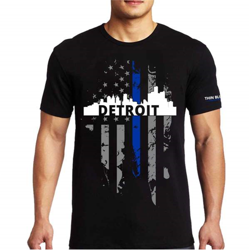 T-shirt - Detroit Large, Thin Blue Line