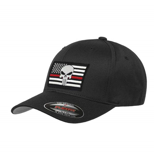 Flexfit Hat - Skull Thin Red Line Flag