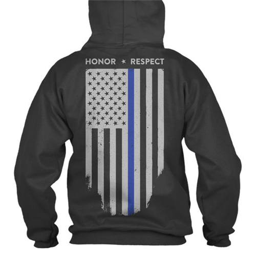 Thin Blue Line Hoodie - Honor/respect, Thin Blue Line Flag