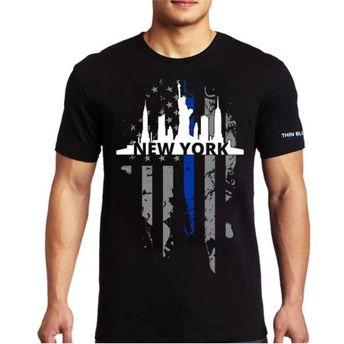 T-shirt - Ny Large, Thin Blue Line