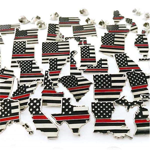 Thin Blue Line New York, Thin Red Line American Flag Pin