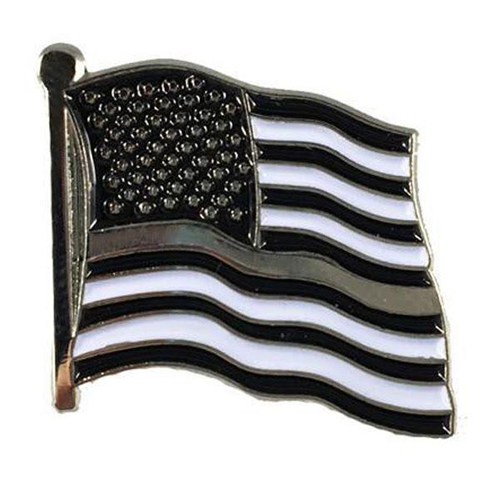 Thin Silver Line American Flag Pin, Individual