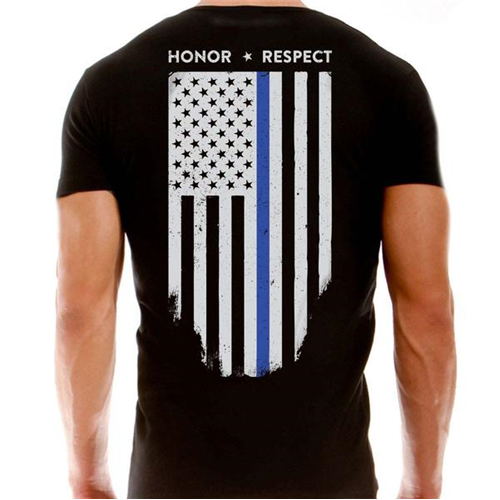 Polyester T-shirt - Honor/respect Thin Blue Line