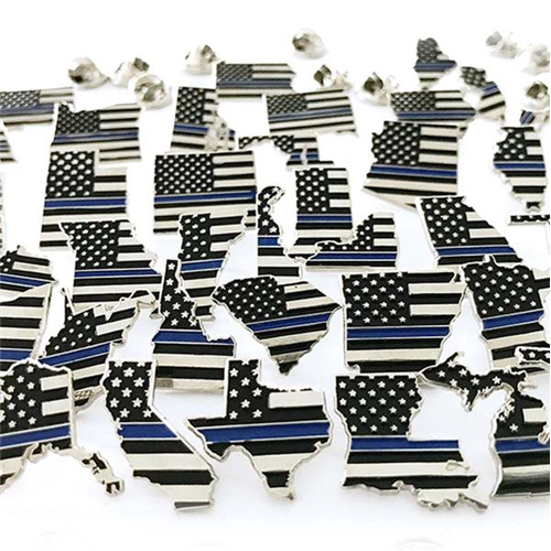 Thin Blue Line Wyoming, Thin Red Line American Flag Pin