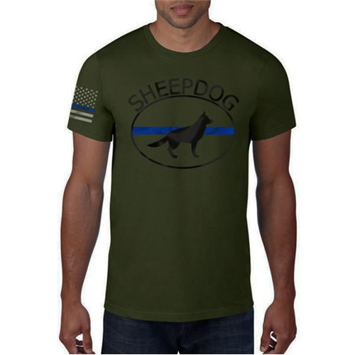 Thin Blue Line Men's T-shirt -thin Blue Line Sheepdog