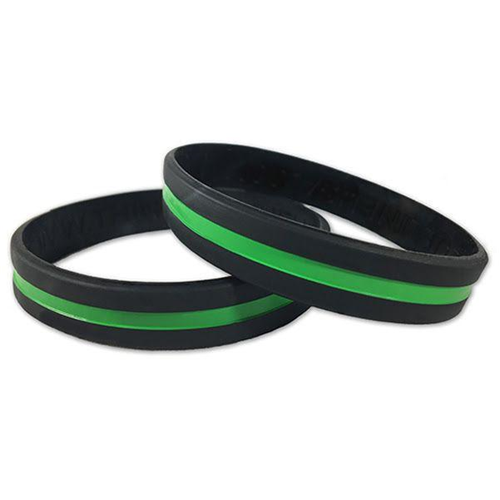 Thin Green Line Bracelet, 8 Inch