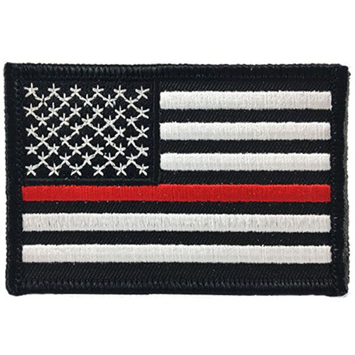 Thin Red Line American Flag Patch, 2 X 3 Inches, Sew On