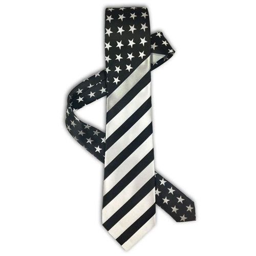 Thin Silver Line Tie