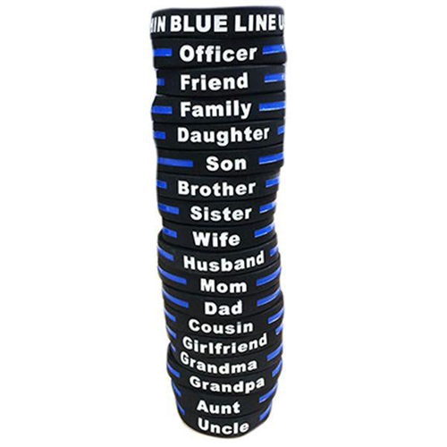 Thin Blue Line Usa Bracelet, 8 Inch