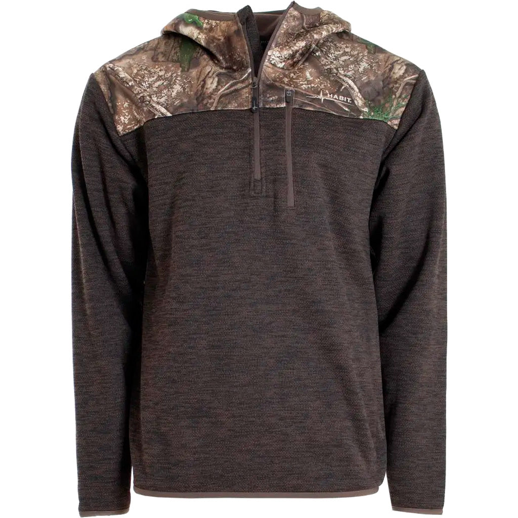 Habit Men's 1/4 Zip Hooded Fleece Pullover M-realtree Apx / Turkish Coffee