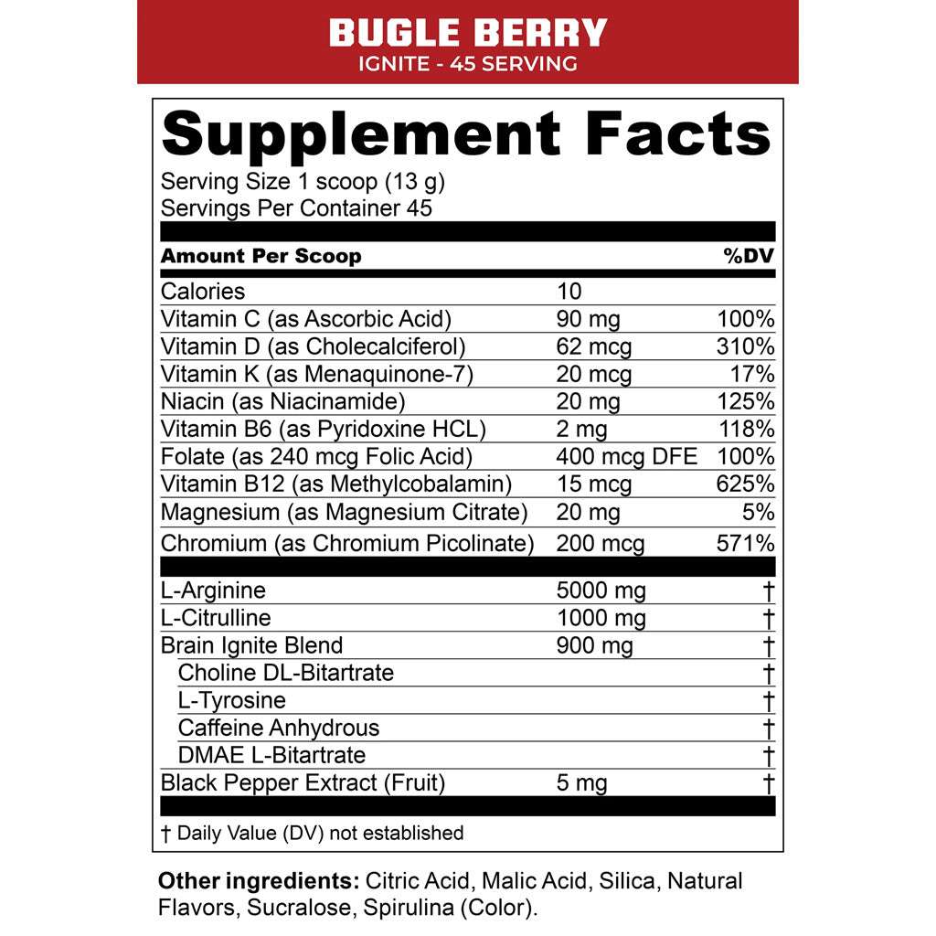 Mtn Ops Ignite Bugle Berry 21oz Tub (45 Scoops)