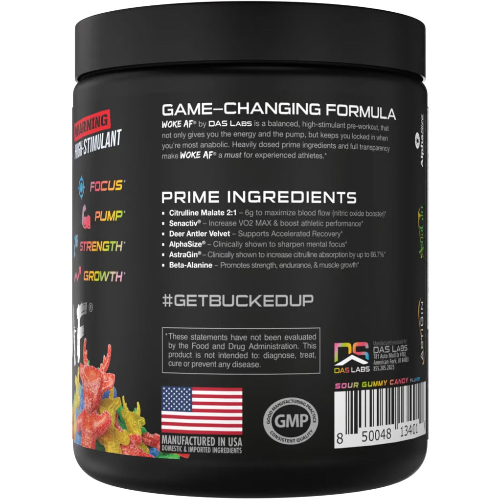 Bucked Up Woke Af Pre-workout Sour Bucks 30 Serving Tub