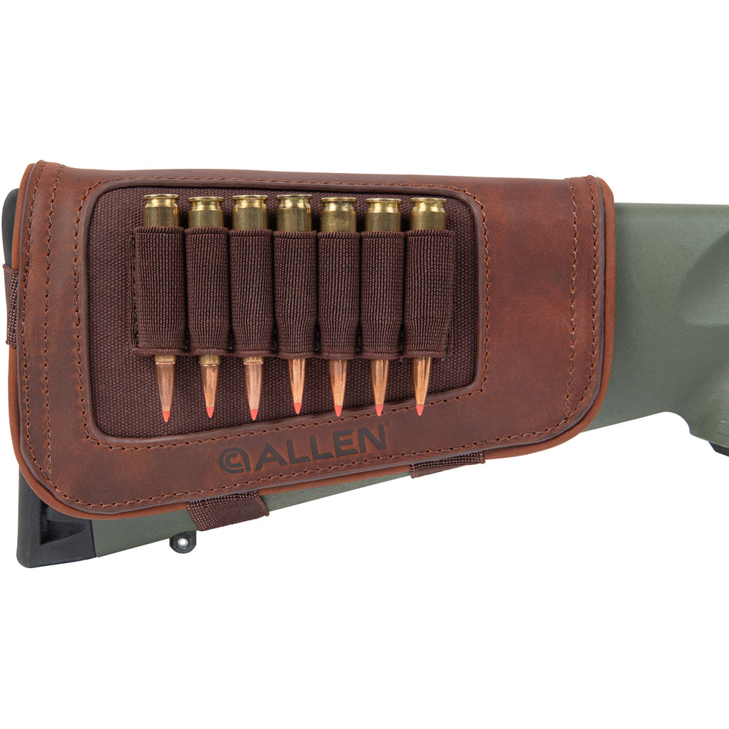 Allen New Castle Buttstock Cartidge Carrier Full Grain Leather Brown