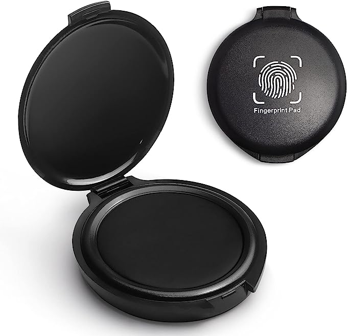 Fingerprint Ink Pad for Thumbprints, 1 Pack Portable Non-Toxic Fingerprint Stamp Pad, Quick-Drying for Notary Supplies, Fingerprint Cards, ID Verification, Legal Documents, Law Enforcement, Banking & Office Use