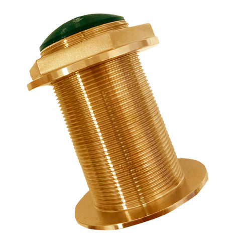 SI-TEX Bronze Low-Profile Thru-Hull High-Frequency CHIRP Transducer - 600W, 12° Tilt, 130-210kHz