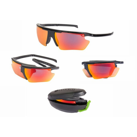 Poptical PopEdge Sunglasses Gloss Black Red Mirror Polarized Small