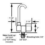 Scandvik Ceramic Family Tap w/Folding Spout - Chrome Finish