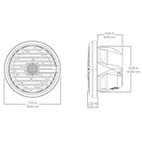 Roswell R1 7.7” Marine Speakers - White - 90W RMS & 180W Peak Power