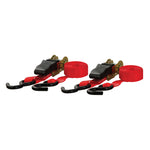 CURT 10' Red Cargo Straps w/"S" Hooks - 500 lbs - 2 Pack