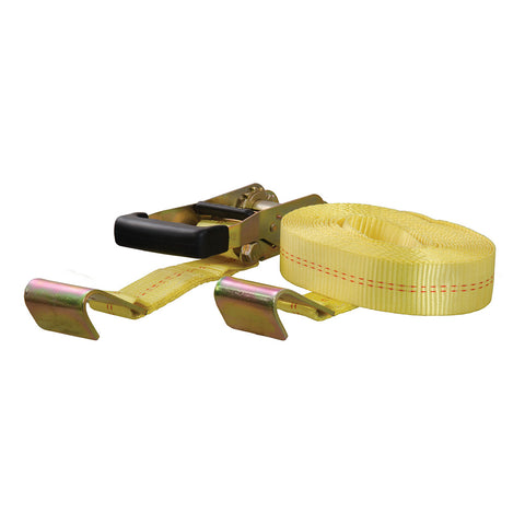 CURT 27' Yellow Cargo Strap w/Flat Hooks - 3,333 lbs