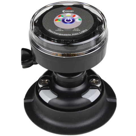 Lunasea Rechargeable Tri-Color Portable Navigation Light w/RailBlaza Quikport Mount - Black