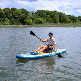 Soltice Watersports 10'6" Rambler Inflatable Stand-Up Paddleboard/Kayak 2-In-1 Kit w/Seat & Convertible Paddle - Blue