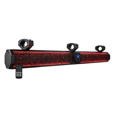 DS18 37" Marine Amplified Sound Bar w/Bluetooth 1200W w/10 Speaker System & RGB LED