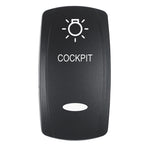 Pacer Actuator - 'COCKPIT' f/V Series Contura Switches - Black - Laser Etched (Top/Bottom Light)