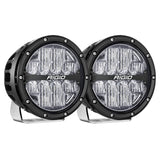 RIGID Industries 360-Series RGBW 6" Offroad Lamp Drive Beam w/RGBW Backlight Pods - Set of 2