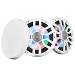 DS18 8" 2-Way Coaxial Marine Speakers w/Digital LED Lights & Bullet Tweeter - White - 175W, 4-Ohm