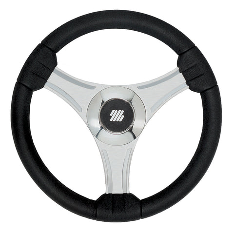 Uflex - Tavolara - 13.8" Black Polyurethane Steering Wheel w/Silver Spokes & X62 Hub