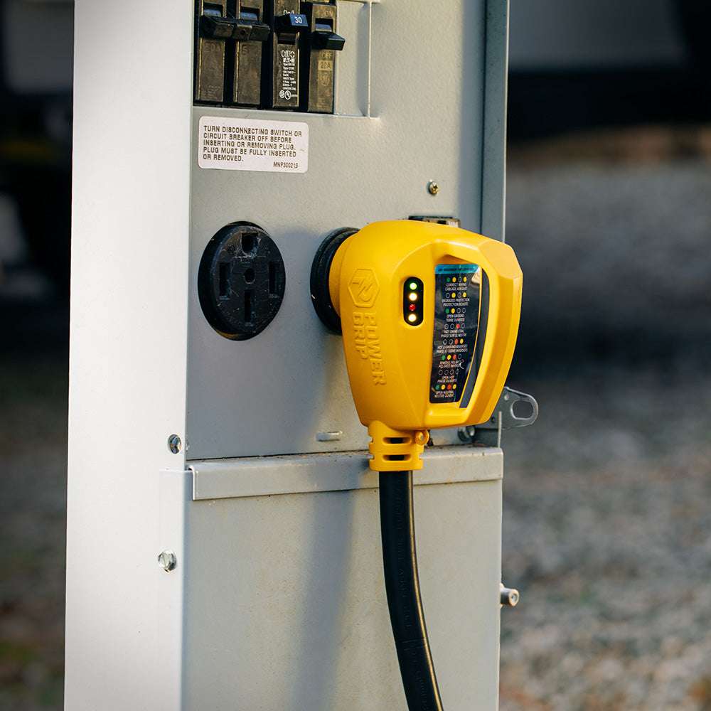 Camco Power Grip RV 18" 30Amp Circuit Analyzer Dogbone - Integrated Surge Protection