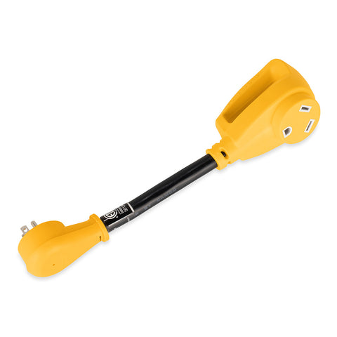 Camco Power Grip Dogbone 15 Amp Male / 30 Amp Female Adapter - 12"