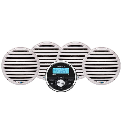 Aquatic AV Economy Gauge Stereo/Speakers Kit - White