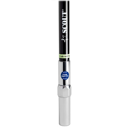 Scout 8' QuickFit Black VHF Antenna w/5M Cable + FME Quick 6 Foam Filled 6db Solid Brass & Copper Element