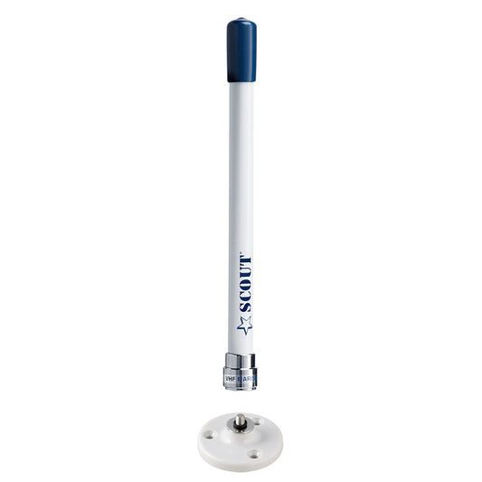Scout 9" Stubby White VHF Antenna w/Quick Mount Includes 5M RG-58, Mount & Integrated Connector KS-10