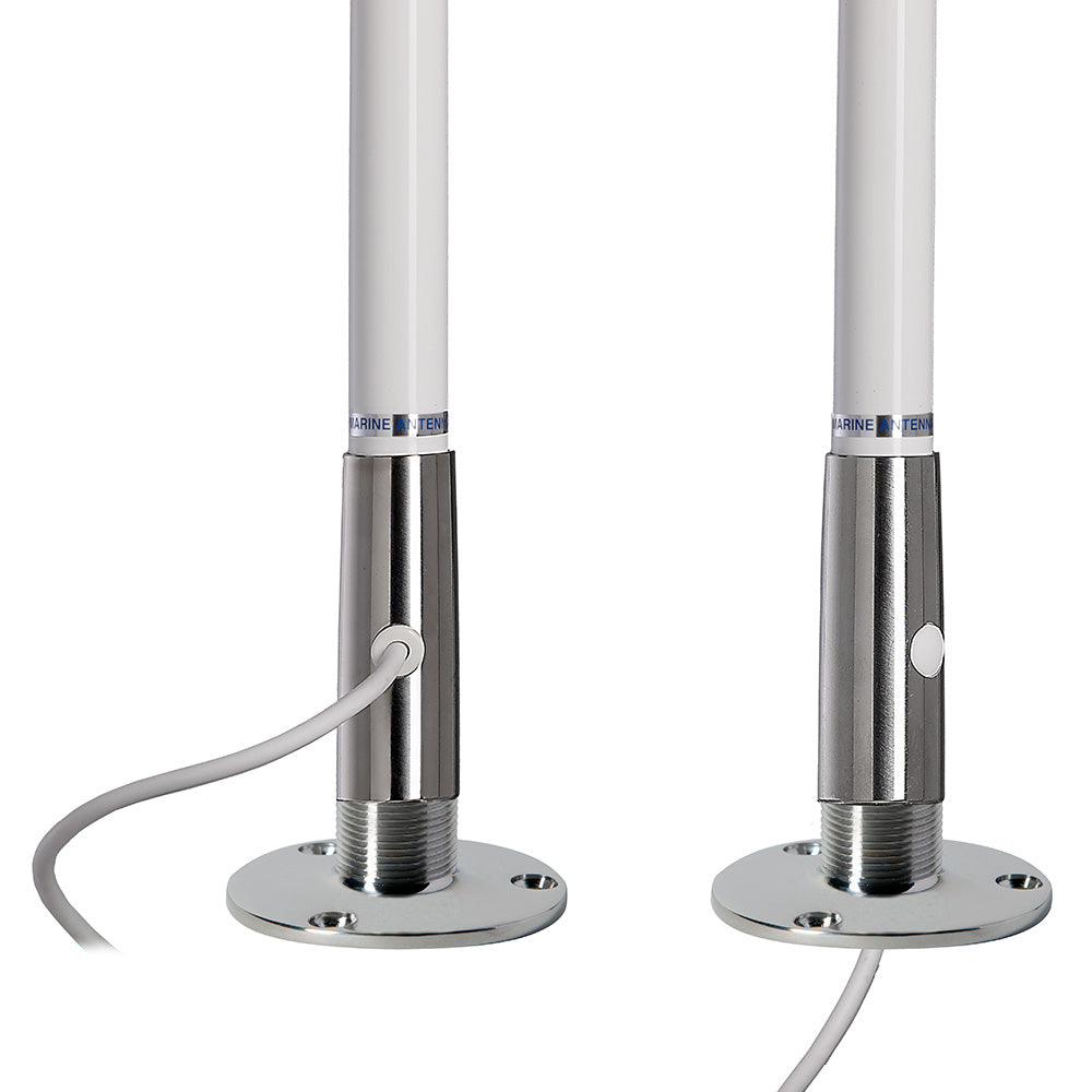 Scout 4' White VHF Antenna 3dB Stainless Steel Ferule w/5M RG-58 Includes PL-259