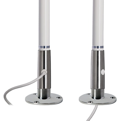 Scout 4' White VHF Antenna 3dB Stainless Steel Ferule w/5M RG-58 Includes PL-259