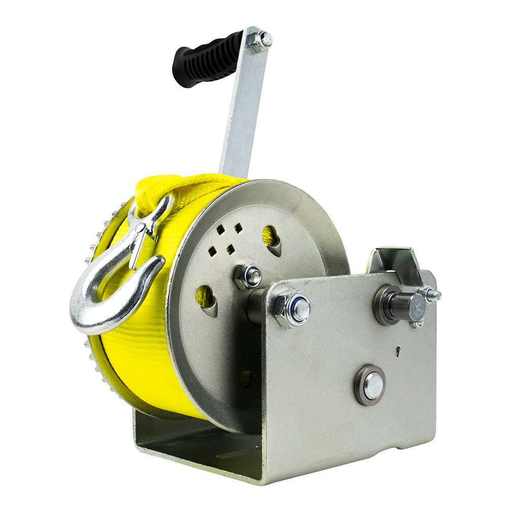 Powerwinch Utility Series Winch 3,200lb, 2 Speed, 11" Crank Arm - Zinc