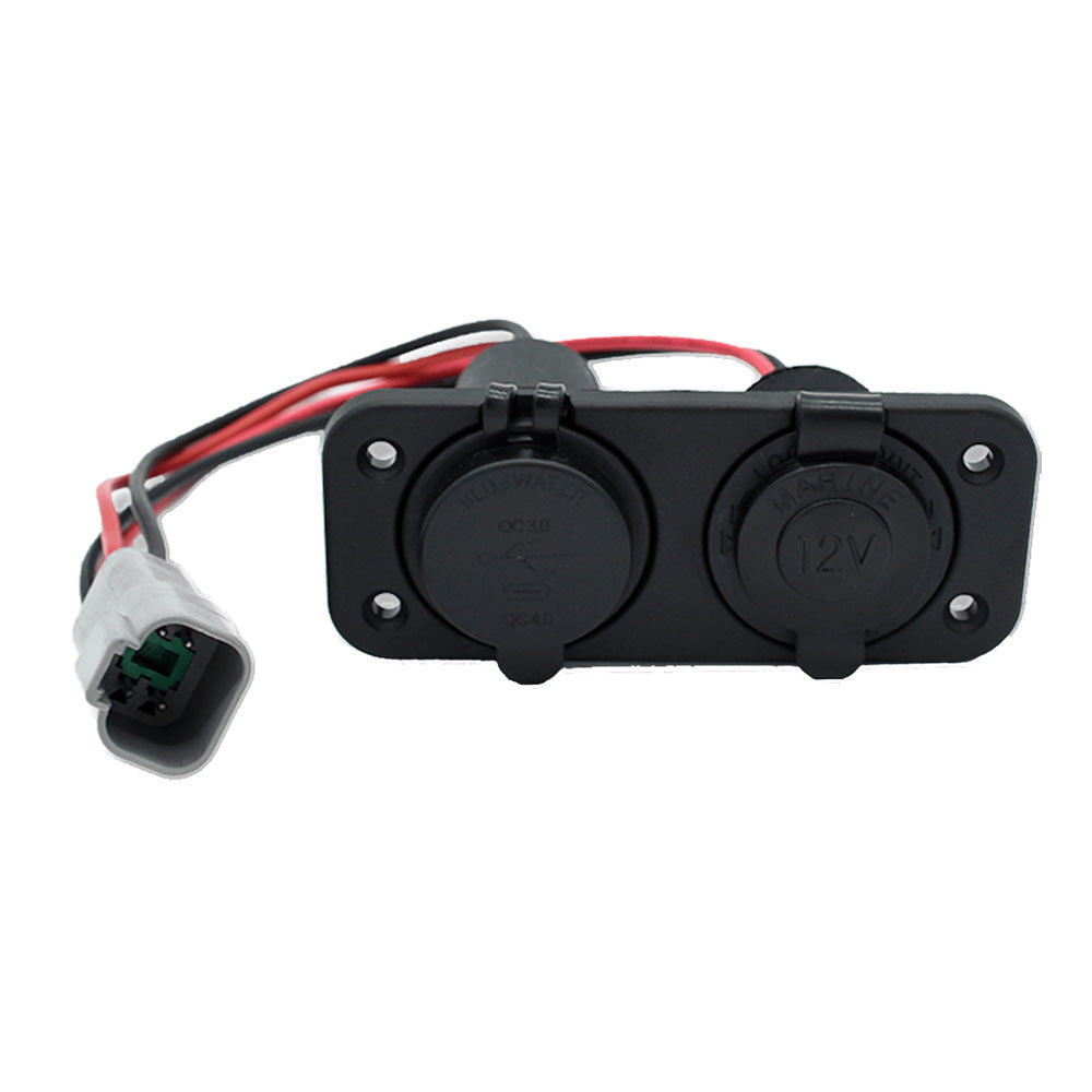 Bluewater USB/USB-C & 12V Combo w/Deutsch & Plate