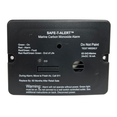 Safe-T-Alert 62 Series Carbon Monoxide Alarm - 24V Flush Mount - Black w/Relay
