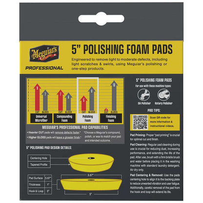 Meguiar's Professional 5" Polishing Foam Pads *2-Pack