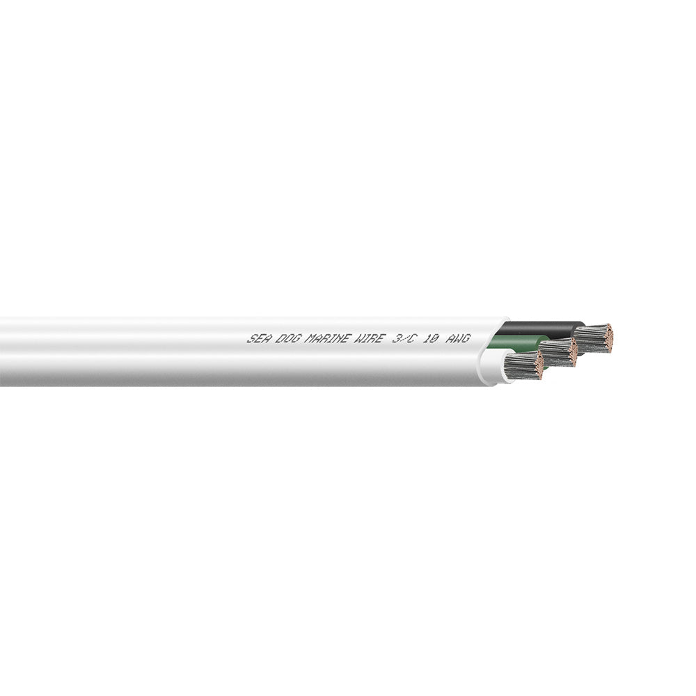 Sea-Dog 10/3 AWG Flat Triplex Wire - White/Green/Black - 300'