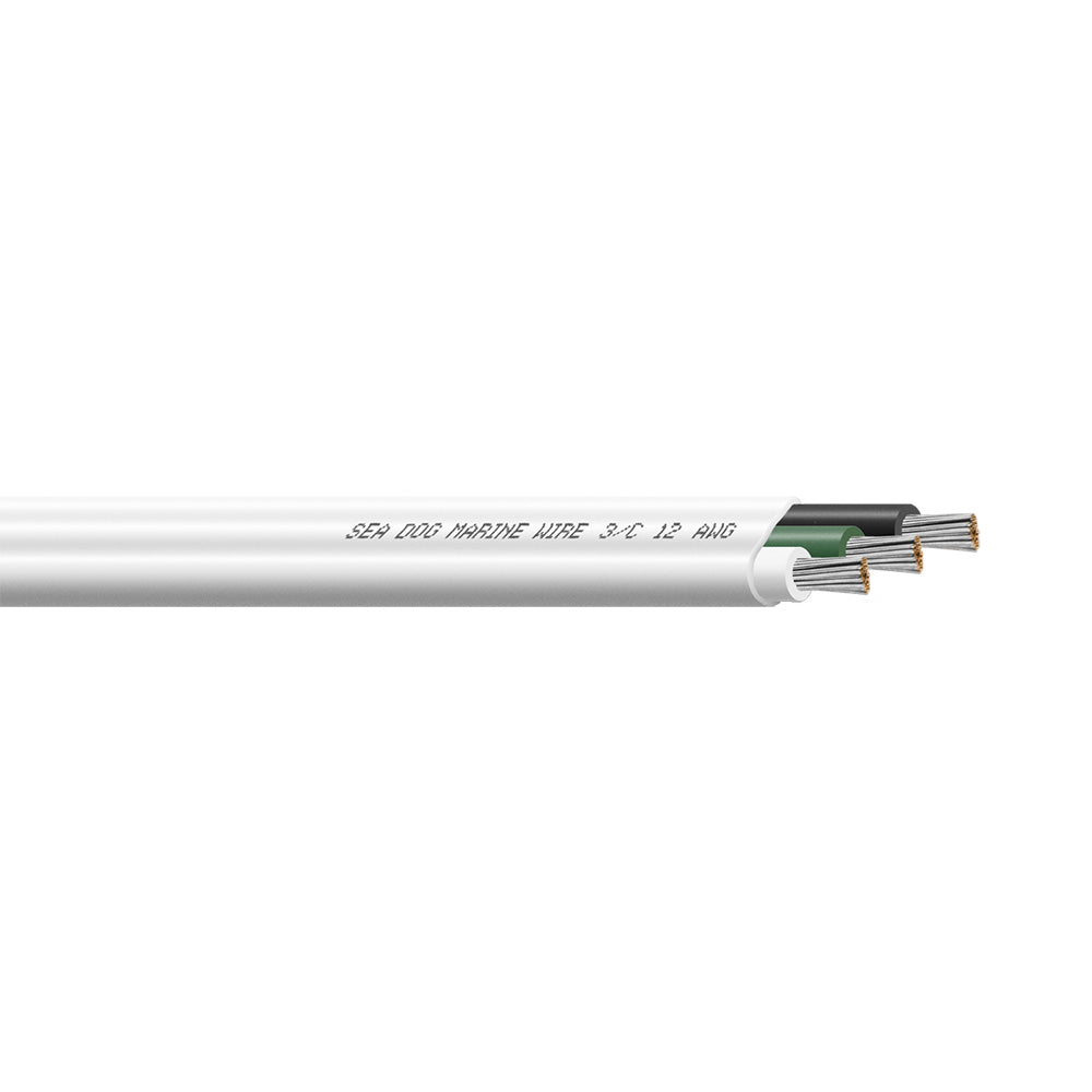 Sea-Dog 12/3 AWG Flat Triplex Wire - White/Green/Black - 750'