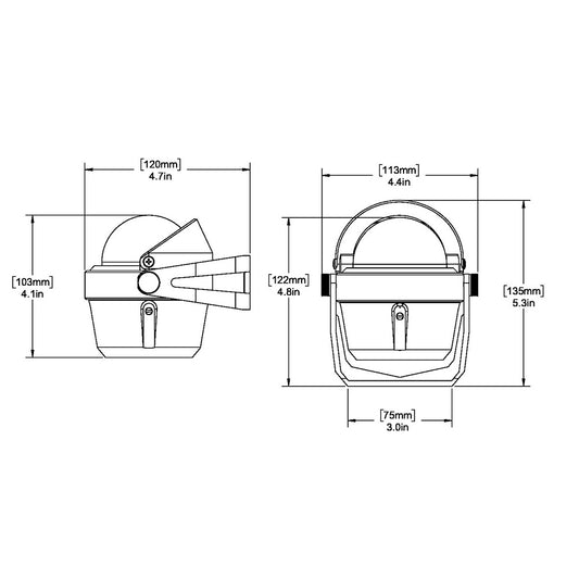 Ritchie B-51W Explorer Compass - Bracket Mount - White