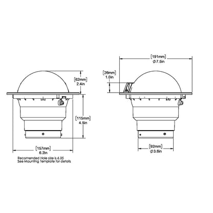 Ritchie FB-500 Globemaster Compass - Flush Mount - Black - 12V - 5 Degree Card